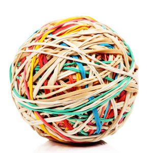 Ball of colorful elastics
